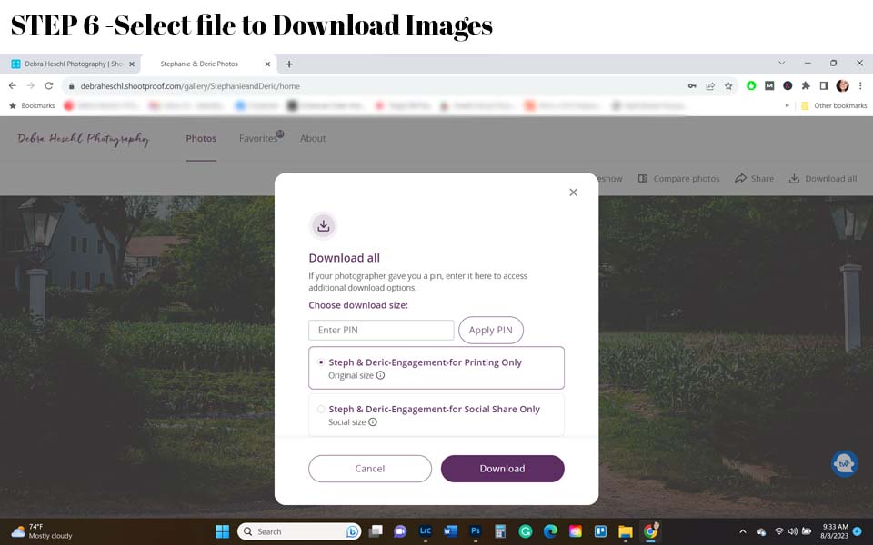 How to Access Your Online Photo Gallery-Step 6