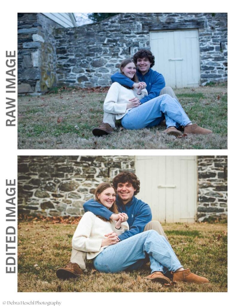 RAW vs edited photo example from manual mode photography
