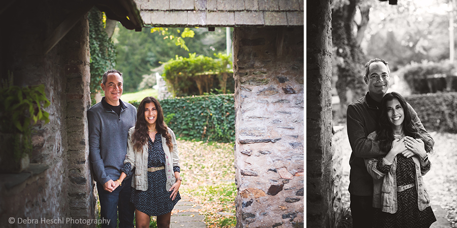 Parents sharing a sweet moment during their family photo session at Harriton House in Bryn Mawr, PA.